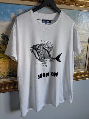Vilebrequin White T-Shirt with Black Fish Graphic